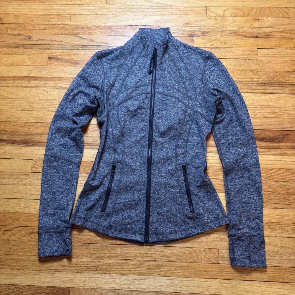 Lululemon Define Jacket Gray Space Dye Full Zip Activewear Yoga Workout Size 6